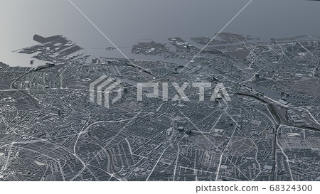 Copenhagen city map 3d.  68324300
