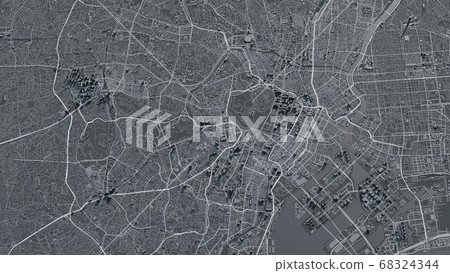 Tokyo city map. 3d map of Tokyo city Tokyo city map. 3d map of Tokyo city 68324344