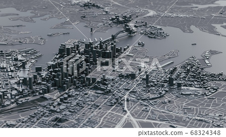 Sydney city map. 3d map of Sydney.  68324348
