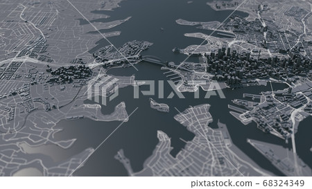 Sydney city map. 3d map of Sydney.  68324349
