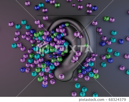 Multicolored orbeez balls scattered on a ASMR 68324379