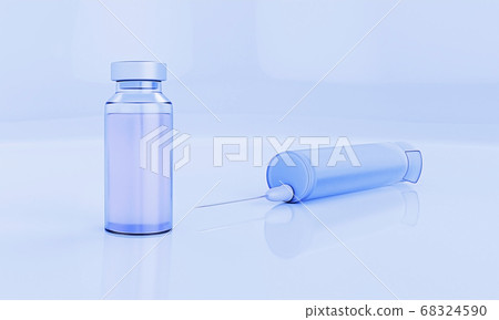 vial and plastic medical syringe with needle on vial and plastic medical syringe with needle on 68324590