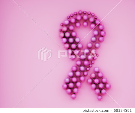 Breast cancer awareness, dotted pink ribbon symbol Breast cancer awareness, dotted pink ribbon symbol 68324591