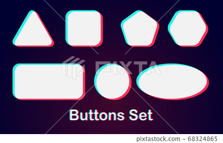 White blank rounded button vector set. Button - Stock Illustration ...