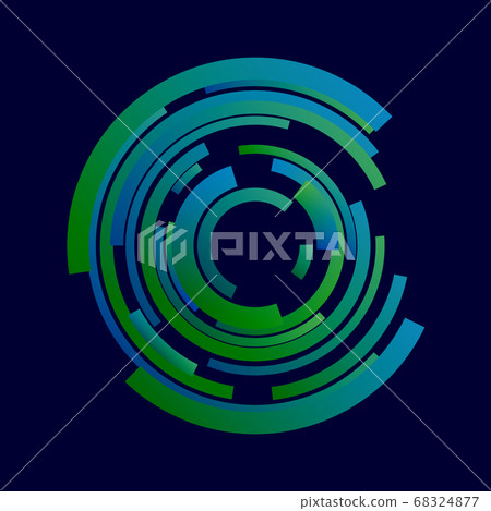 abstract circular background with blue and green - Stock Illustration ...