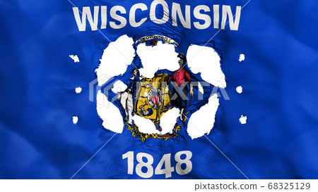 Holes in Wisconsin state flag 68325129