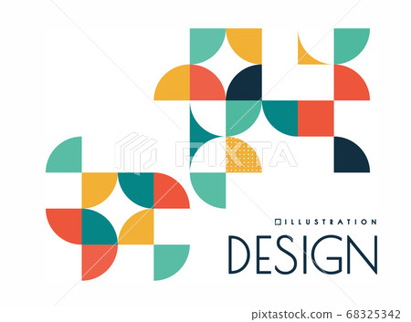 Geometric design with shapes in the style of squares with rounded corners and circles. Memphis style. Vector illustration Geometric design with shapes in the style of squares with rounded corners and circles. Memphis style. Vector illustration 68325342