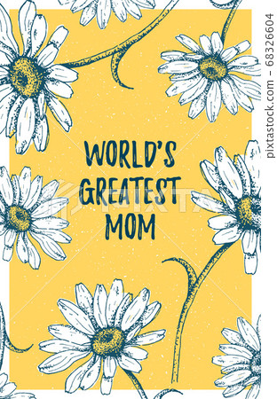 World s Greatest Mom poster on vector daisies World s Greatest Mom poster on vector daisies 68326604