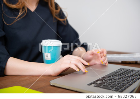 Laptop woman working new normal 68327065