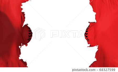 Blasted Albania flag Blasted Albania flag 68327599