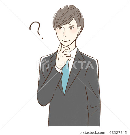感到焦慮，懷疑和憂慮的男人 68327845