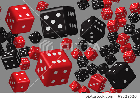 Red Black Dice Seamless Pattern, 3D Illustration Red Black Dice Seamless Pattern, 3D Illustration 68328526