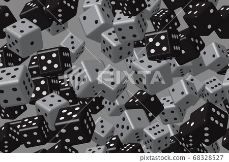 Black Gray Dice Seamless Pattern, 3D Illustration 68328527