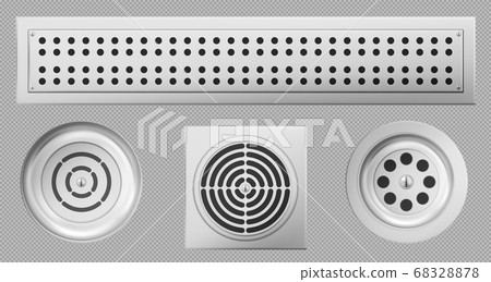 Shower drainage holes with stainless covers set Shower drainage holes with stainless covers set 68328878