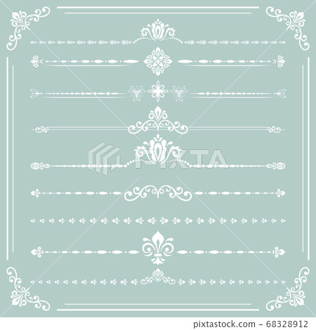 Vintage Set of Vector Horizontal Elements Vintage Set of Vector Horizontal Elements 68328912