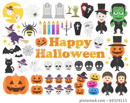 Halloween illustration set 68329113