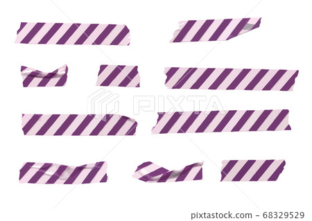 Vector washi tape stripes set, wrinkled and folded 68329529
