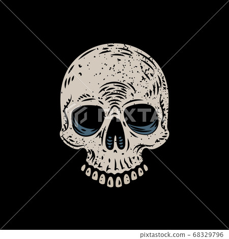 Hard Core Skull Head Illustration 68329796