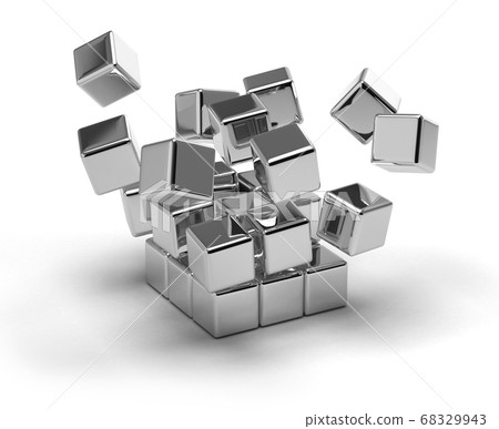 Cubes Exploding 68329943
