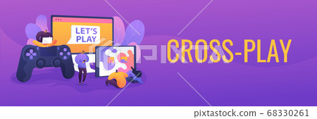 Cross-platform play web banner concept. 68330261
