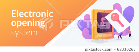 Security access card web banner concept. 68330263