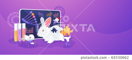 Genetically modified animals concept banner header Genetically modified animals concept banner header 68330662