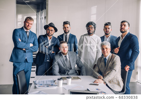 Multiracial group of business team consisting of men only with Executive indoor 68330838