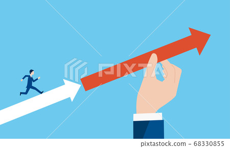 企業支持的圖像,支持有箭頭的一臂之力一個連續人 企業支持的圖像,支持有箭頭的一臂之力一個連續人 68330855