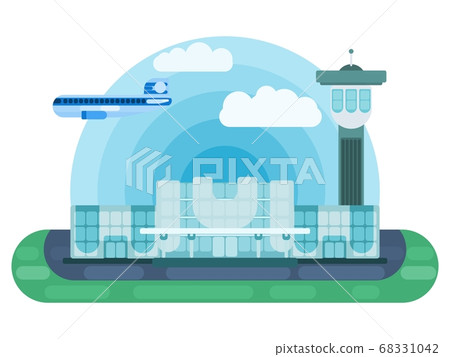 international airport illustration vector in flat 68331042