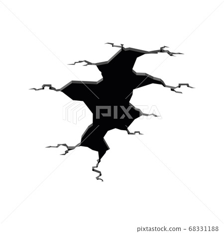 Ground cracks. Earthquake crack, hole effect and cracked surface. Cracked ground isolated on a white background. Damage breaks surface. Vector illustration Ground cracks. Earthquake crack, hole effect and cracked surface. Cracked ground isolated on a white background. Damage breaks surface. Vector illustration 68331188