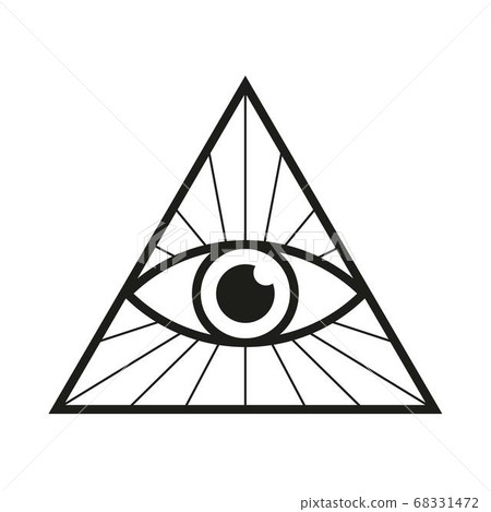 All seeing eye icon Eye in triangle Illuminati 68331472