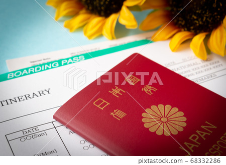 Summer overseas travel plan Passport, itinerary and air ticket Summer vacation trip Summer overseas travel plan Passport, itinerary and air ticket Summer vacation trip 68332286