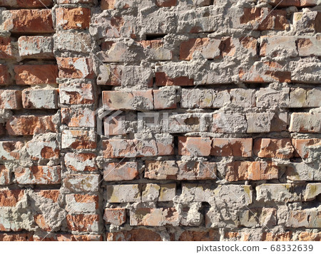 Old brick yellow background texture. Porous brick Old brick yellow background texture. Porous brick 68332639