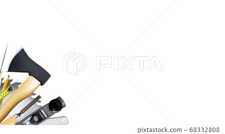 Craft carpenter 3D composition of set tools 68332808