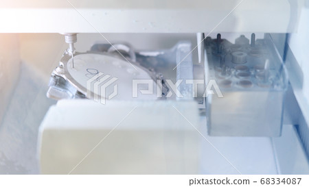 Dental milling made with modern equipment of a zirconia. 68334087