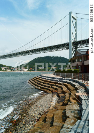 Kanmon Bridge Across The Kanmon Straits Stock Photo