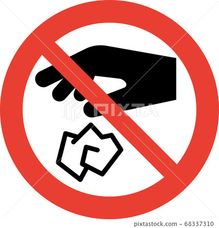 禁止亂拋垃圾的象形圖(垃圾分類) 禁止亂拋垃圾的象形圖(垃圾分類) 68337310