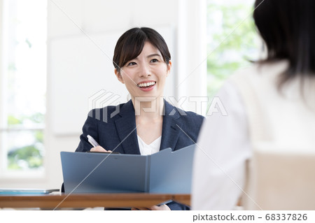 Education business image Portrait of woman interviewing Education business image Portrait of woman interviewing 68337826