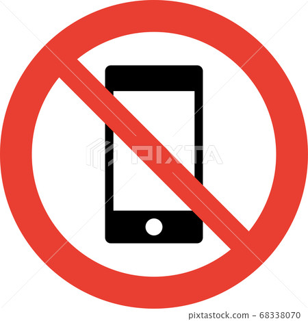Telephone Prohibit Pictogram prohibiting the use of smartphones... - Stock Illustration ...