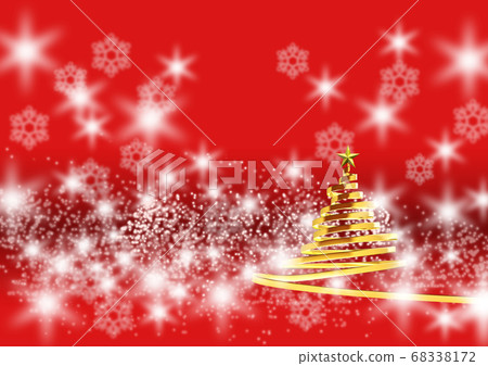 Ribbon Christmas tree gold red background (2) - Stock Illustration ...