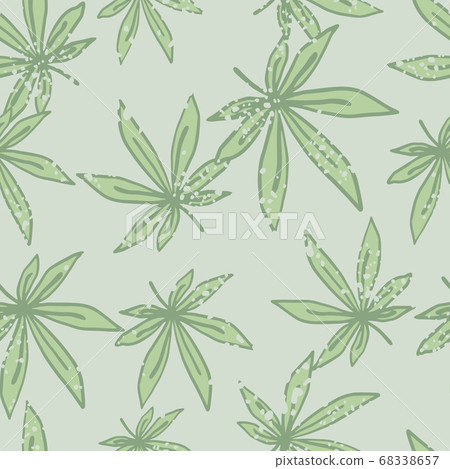 Seamless doodle random pattern with light green 68338657