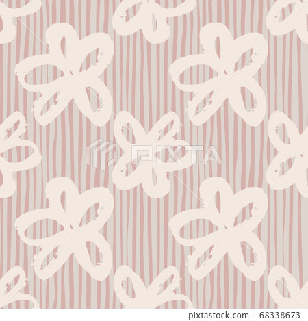 Hand drawn seamless daisy flowers pattern with - Stock Illustration ...