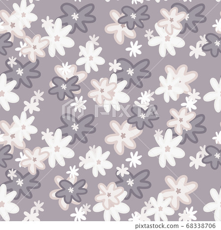 Seamless floristic pattern with daisy shapes and 68338706