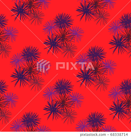 Bright seamless pattern with tropical sea urchins. Bright seamless pattern with tropical sea urchins. 68338714
