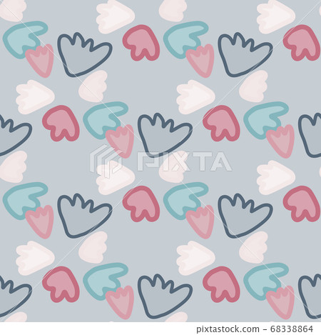 Floral seamless naive pattern with abstract 68338864