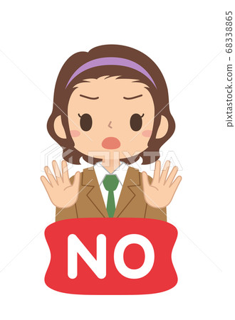 Illustration of a girl giving a NO sign Illustration of high school and junior high school students 68338865
