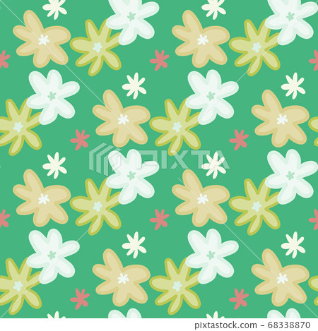 Seamless pattern with daisy flowers. Green Seamless pattern with daisy flowers. Green 68338870