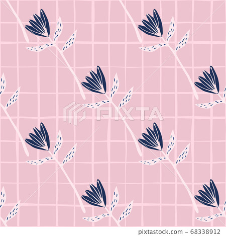 Diagonal seamless pattern with tulip flowers 68338912