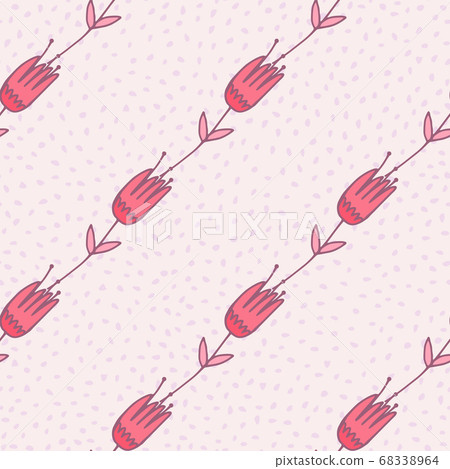 Botanic outline tulips seamless pattern. Light Botanic outline tulips seamless pattern. Light 68338964