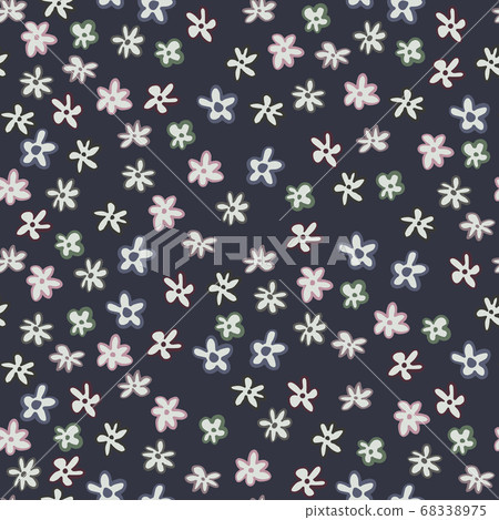 Dark floral seamless pattern with litttle 68338975